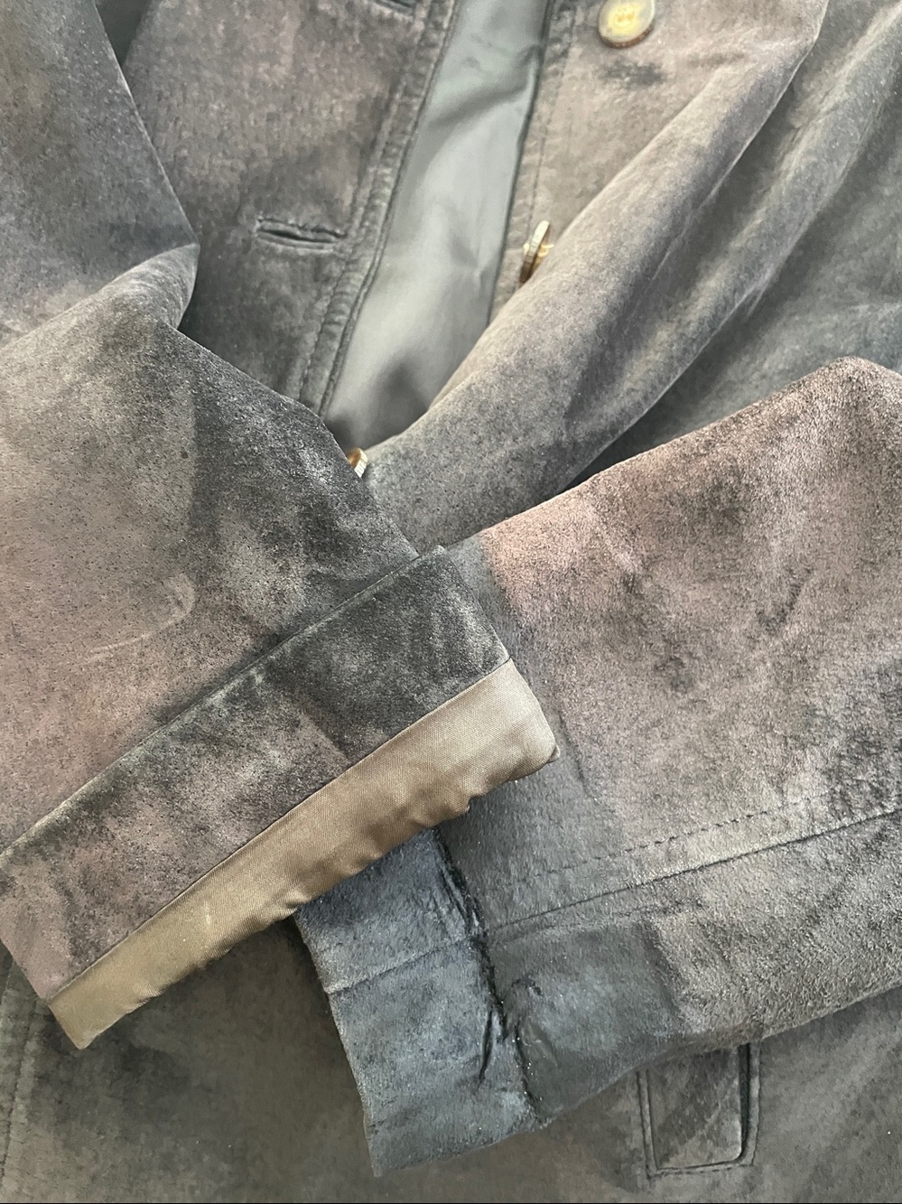M Timeless 100% Suede Button-Up Jacket - Navy Blue - Picture 10 of 10